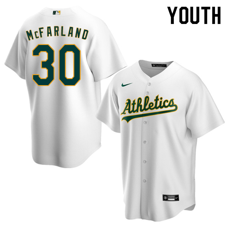 Nike Youth #30 T.J. McFarland Oakland Athletics Baseball Jerseys Sale-White